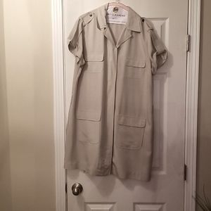 Khaki Safari zipper front casual dress. Size: XL,  Brand: New York & Company